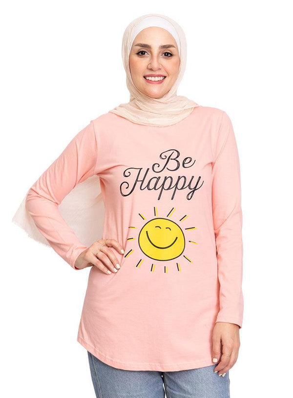 Powder Rose Printed Long - Sleeve Design 44 - Khotwh